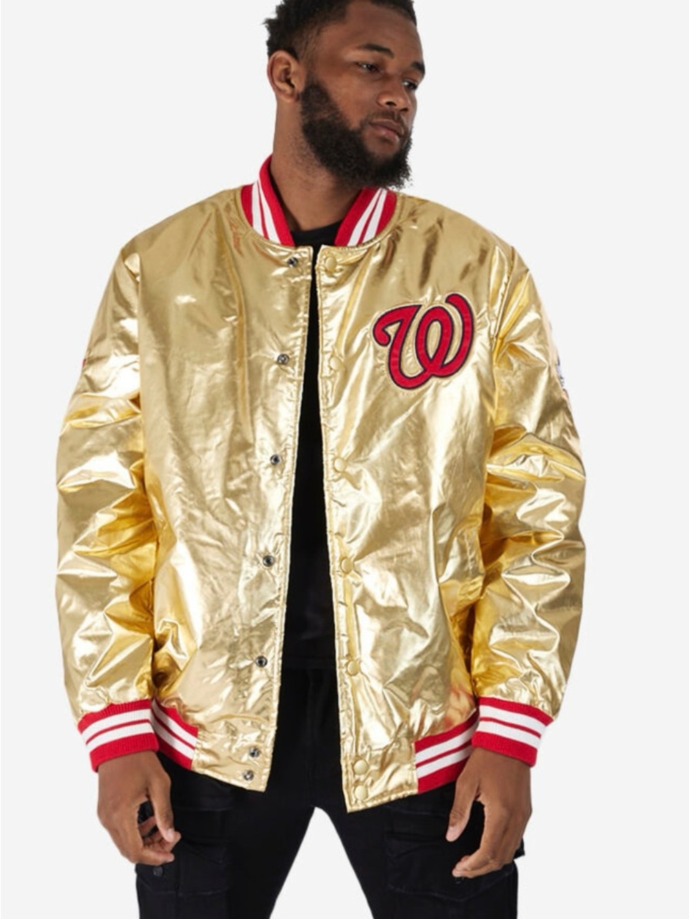 WASHINGTON NATIONALS Gold Bomber Jacket